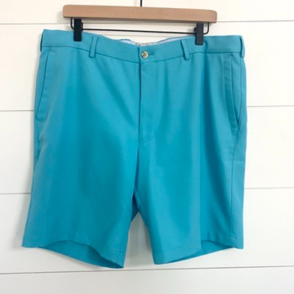 Peter Millar 9" Crown Sport Performance Flat Front Bermuda Golf Shorts, Size 36